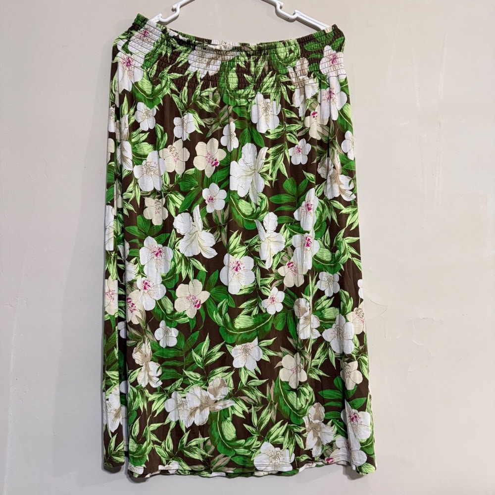 J.JILL Floral Skirt Women Petite M  Bohemian Vacation Church Floral Garden Fairy